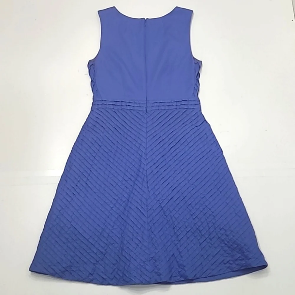 J. Crew Chevron Dress Pleated A Line Plunging V-Neck Sleeveless Above Knee Sz 6